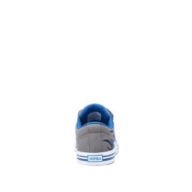 Dětské Nízké Boty Supra STACKS II VULC VELCRO Šedé/Blankyt/Bílé | CZ-51078